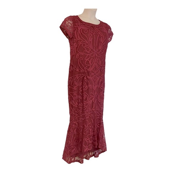 Midnight Velvet Soutache Ribbon-Trim Mesh Mermaid Maxi Prom Dress Formal Gown - Picture 2 of 13